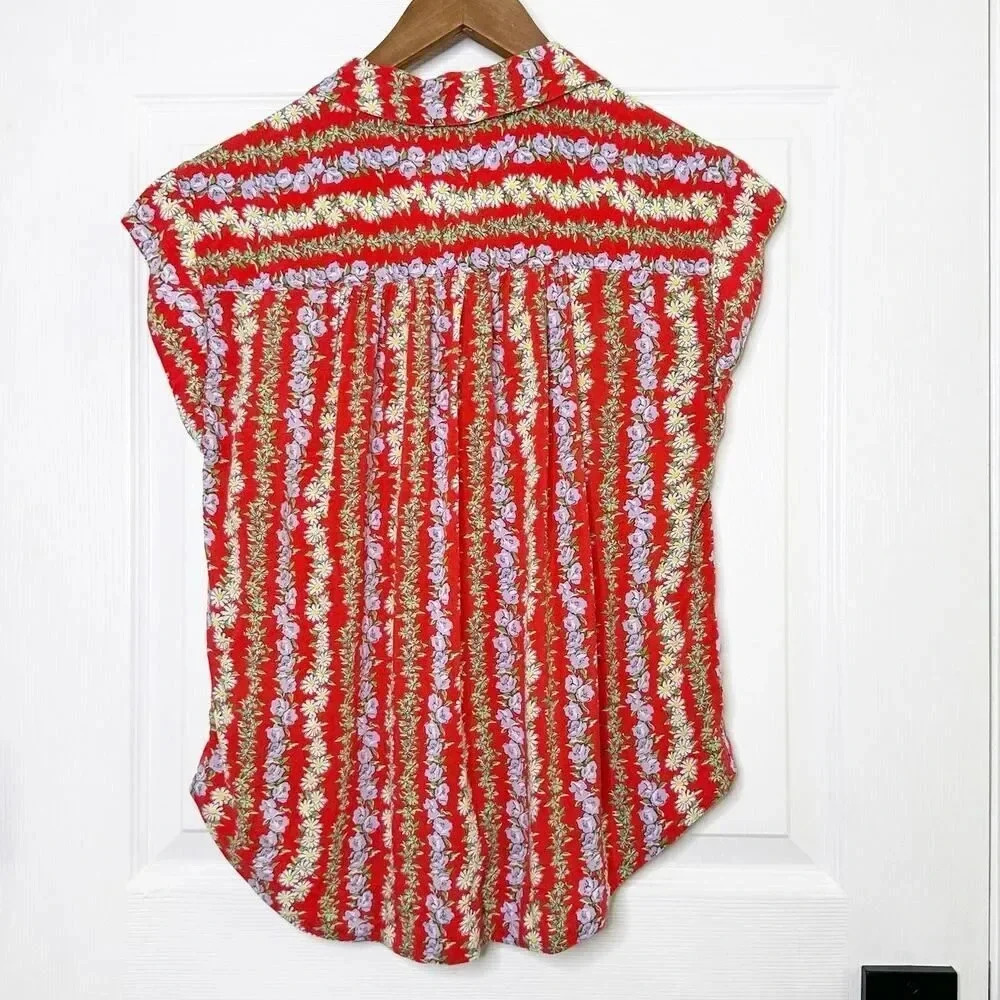 ANTHROPOLOGIE 49 of 52 Conversations XS Colloquial Button Down Daisy - Picture 8 of 9